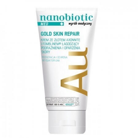 NANOBIOTIC Gold Skin Repair MED Krem ze złotem łagodzący podrażnienia i oparzenia skóry zapewniający regenerację i ochronę 50ml